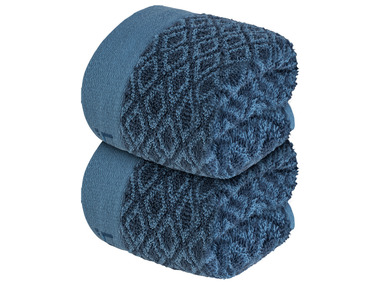 LOOKS by Wolfgang Joop - Gästetücher, 2er Set, 30 x 50cm (blau jacquard)
