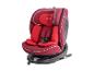 Ein roter BabySafe Autositz mit 360-Grad-Drehung.