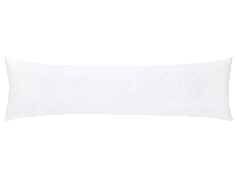 Langes weißes gestepptes Kissen.