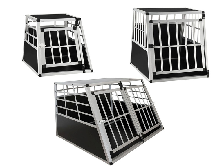 Gehe zu Vollbildansicht: Juskys Hundetransportbox für Pkws, aus Aluminium - Bild 1