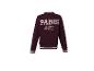 Bordeauxroter Pullover mit 'PARIS FRANCE LIVING MY BEST LIFE' und Koordinaten.
