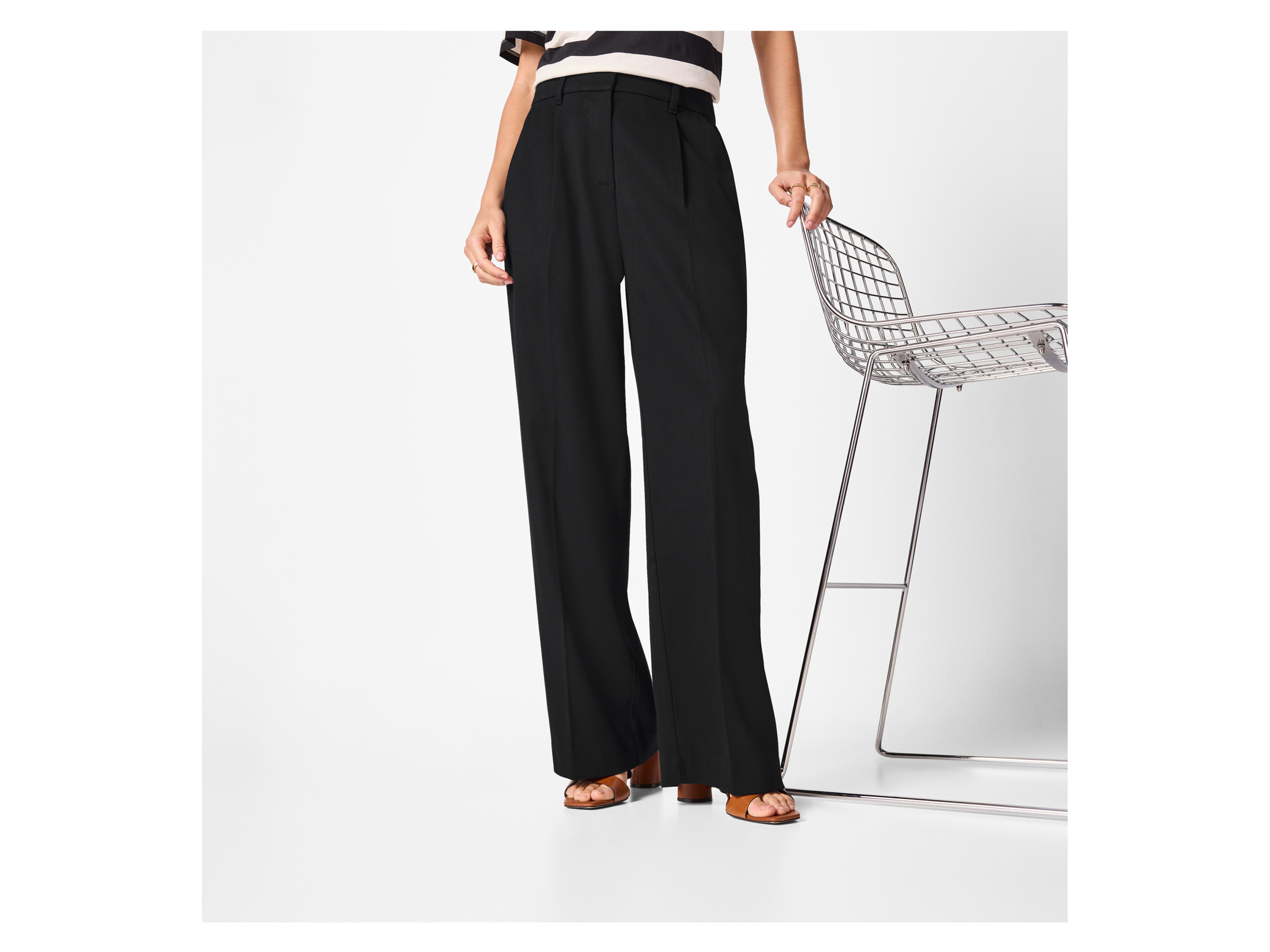 ESMARA® Damen Wide-Leg-Hose (Schwarz, XS) – Bild 2 von 4