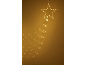 Sternförmige LED-Lichterkette mit Kaskadenlichtern auf goldenem Hintergrund.
