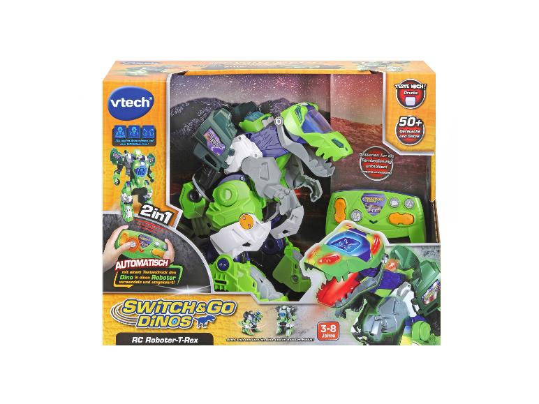Vtech Switch & Go Dinos RC Roboter-T-Rex, verwandelbarer Dinosaurier-Roboter mit Fernbedienung, 3-8 Jahre.