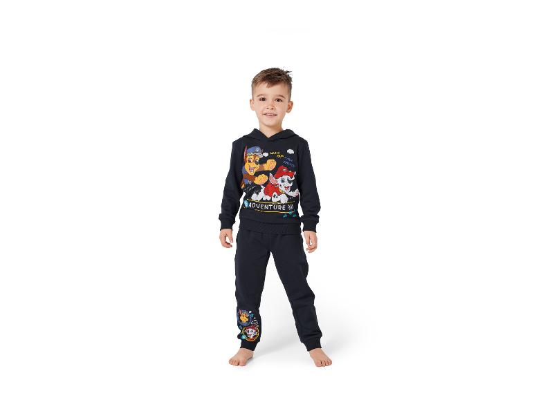Paw Patrol Kinder-Trainingsanzug, schwarzes Hoodie und Hose.
