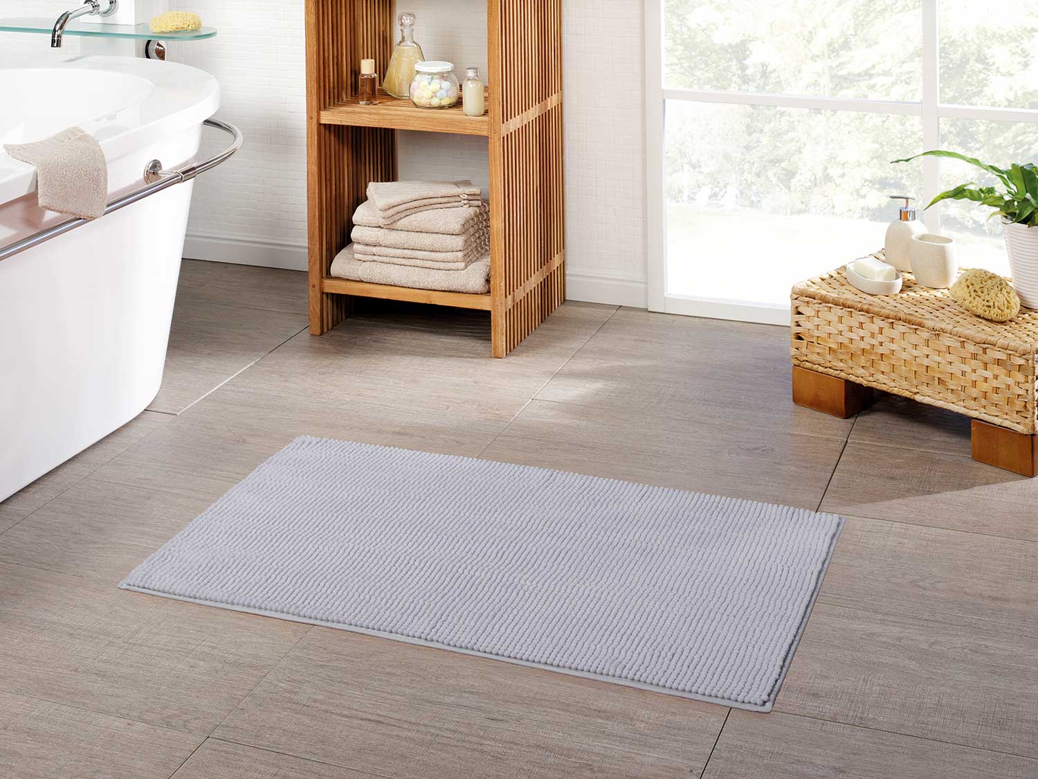 Thumbnail - Gözze Badteppich Chenille 60 x 100 cm (Silber)