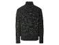 Ein schwarzer Strickpullover mit Rollkragen.