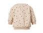Beiges Kinder-Sweatshirt mit schwarzen Punkten, Rückansicht.