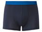Dunkelblaue Boxershorts mit blauem Bund.