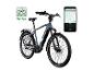 Graues E-Bike mit Navigations- und Fahrdaten-App.
