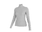 Grauer Damen-Rollkragenpullover mit langen Ärmeln