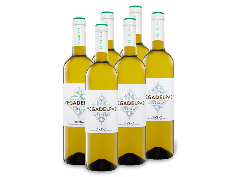 Sechs Flaschen Vegadelpas Verdejo Weißwein aus Rueda.