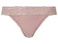 Rosa Spitzen-Tanga mit breitem Spitzenbund.