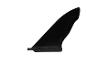 Eine schwarze Finne für Surf- oder SUP-Board.