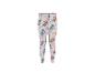 Weiße Kinderleggings mit Paw Patrol Skye und Dinosaurier-Print sowie rosa Pfotenabdrücken.