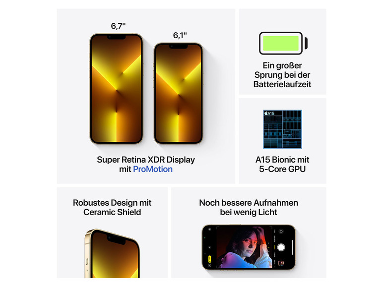 Gehe zu Vollbildansicht: Apple iPhone 13 Pro Max 5G Smartphone - Dual-SIM - OLED-Display - 6.7" - 2778 x 1284 Pixel (120 Hz) - Bild 33