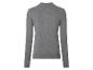 Grauer Langarm-Polopullover, Rückansicht.