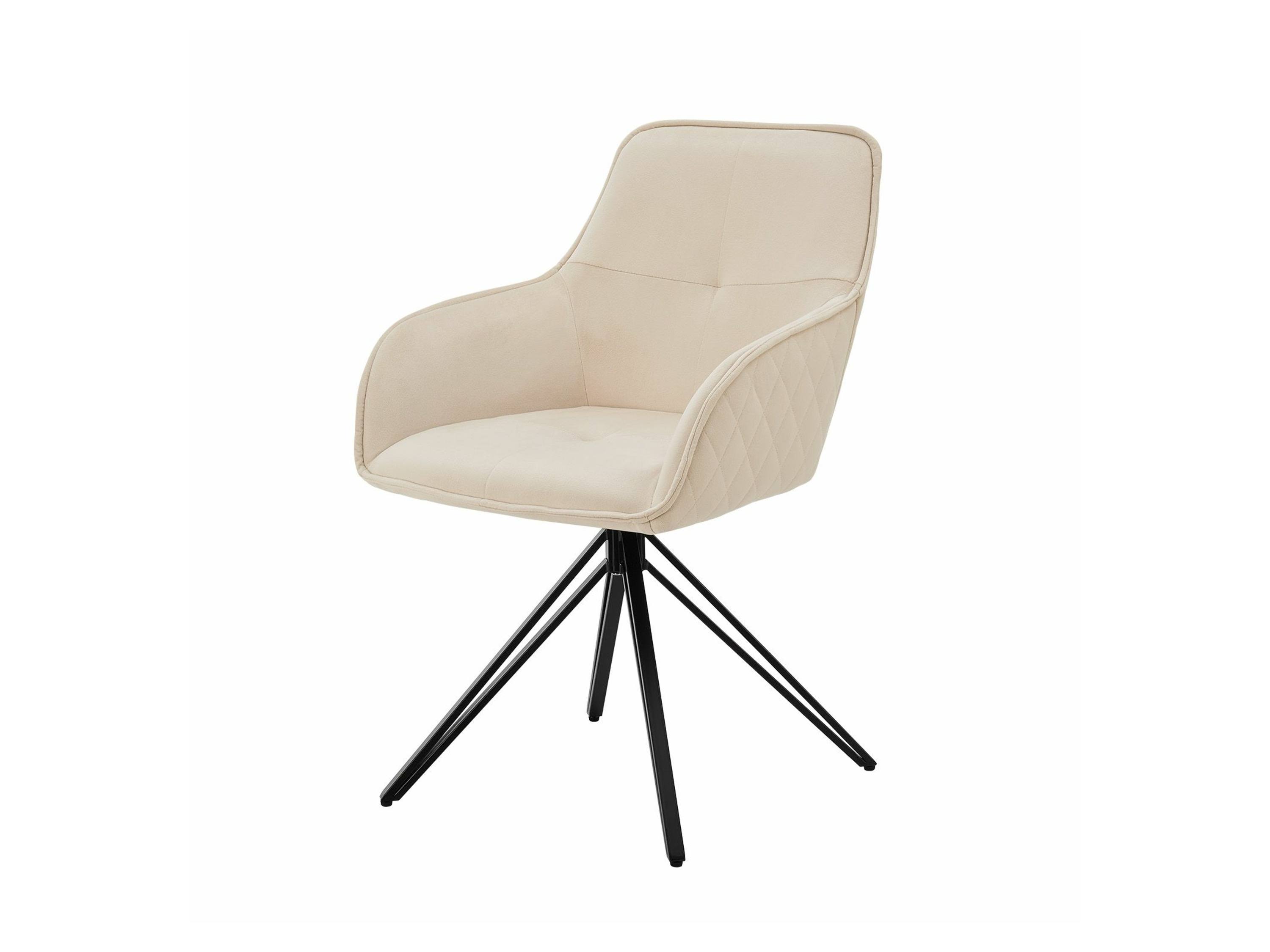 Juskys Drehstuhl Clyde mit Armlehne (Samt, Beige)““ | hellgrau