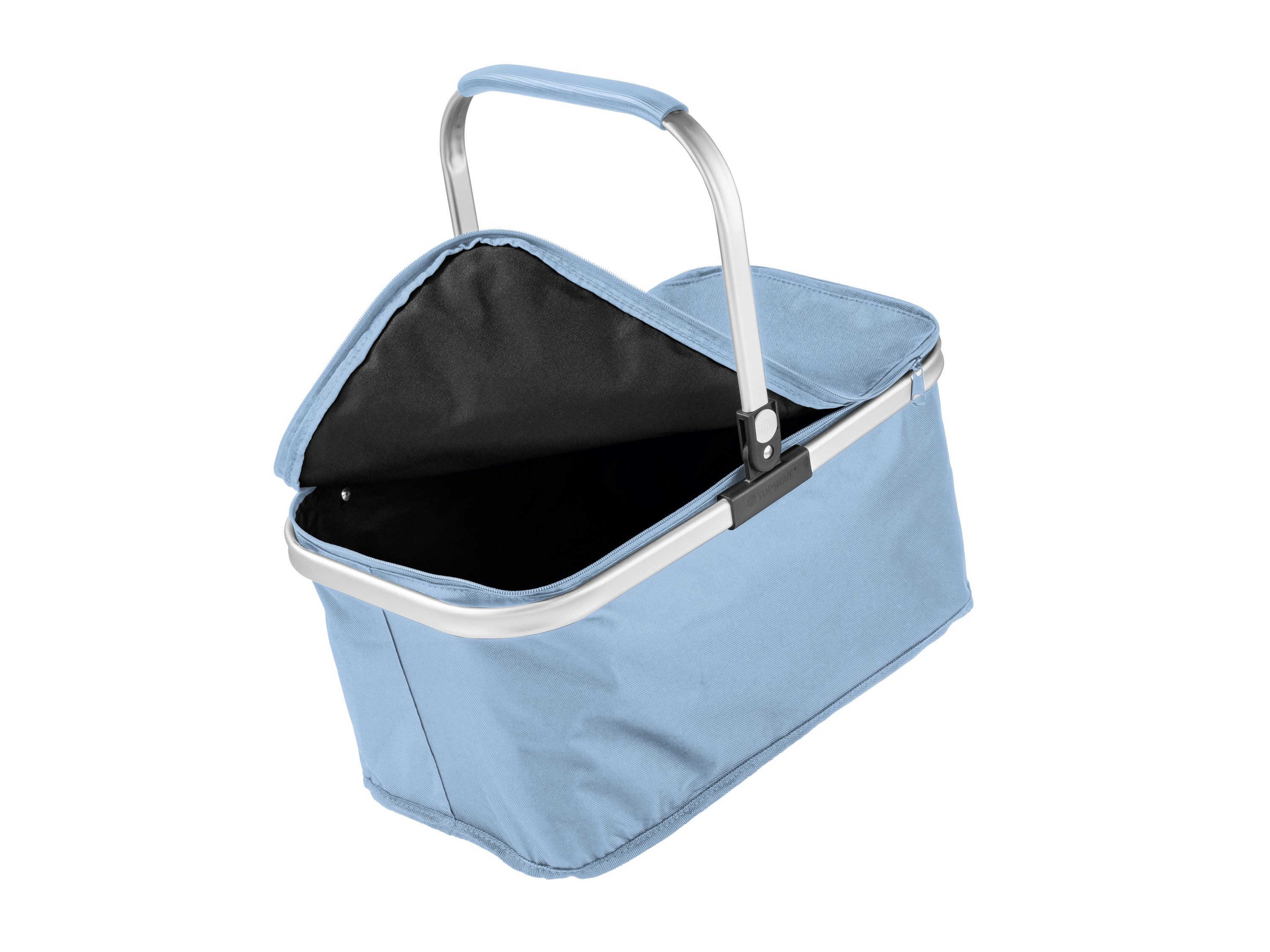 Thumbnail - TOPMOVE® Einkaufskorb mit Alurahmen, faltbar (Blau)