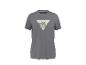 Graues Kurzarm-T-Shirt mit dreieckigem Bergaufdruck in der Mitte.