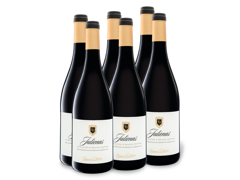 Gehe zu Vollbildansicht: 6 x 0,75-l-Flasche Weinpaket Francois Dubessy Juliénas AOP trocken, Rotwein - Bild 1
