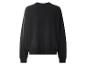 Schwarzes Langarm-Sweatshirt mit Rundhalsausschnitt, Rückansicht.