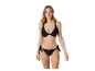 Model in schwarzem Bikini.