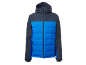 Herren-Winterjacke in Blau und Dunkelgrau, wattiert, mit Kapuze