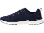 Dunkelblaue Herren-Sportschuhe mit weißer Sohle und Schnürsenkeln.