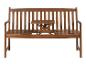 Holzbank mit integriertem Klapptisch in der Mitte