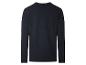 Dunkelblauer Langarm-Herrenpullover aus dichtem Stoff