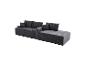 Dunkelgraues Modulsofa mit Kissen, in geripptem Design.