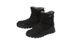 Schwarze gesteppte Schneestiefel mit Reißverschluss und Futter, mit Berg-Logo.