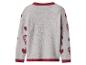 Grauer Pullover mit roten Herzen und Zuckerstangen