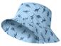 Blauer Kinderhut mit Dinosaurier-Muster.