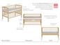 Ein Holz-Babybett mit Option auf ein Beistellbett und ein Sofa.