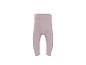 Hellmauve gerippte Babyhose mit hohem Bund.