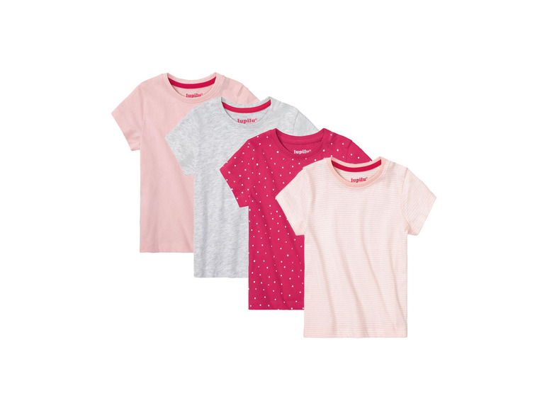 Gehe zu Vollbildansicht: LUPILU® Kleinkinder Mädchen T-Shirt, 4 Stück, aus weicher Single-Jersey-Qualität - Bild 7