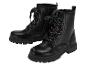 Schwarze Kinderstiefel mit bunten Sternschnürsenkeln