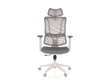 MyBuero Bürostuhl / Drehstuhl ERGOMY W Sitz Stoff / Rücken Netzstoff Grau