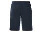 Herren-Shorts aus marineblauer Baumwolle mit elastischem Bund und geknöpften Gesäßtaschen.