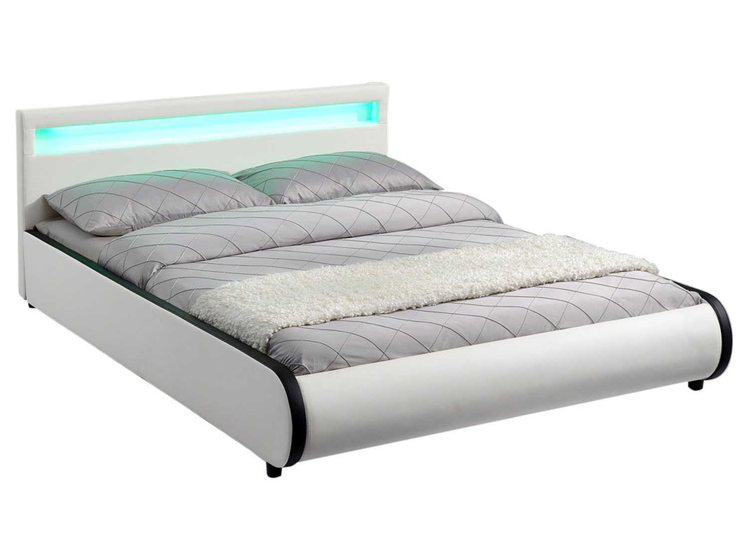 Juskys Polsterbett Sevilla (Weiß, 140x200cm) | 04260304767825