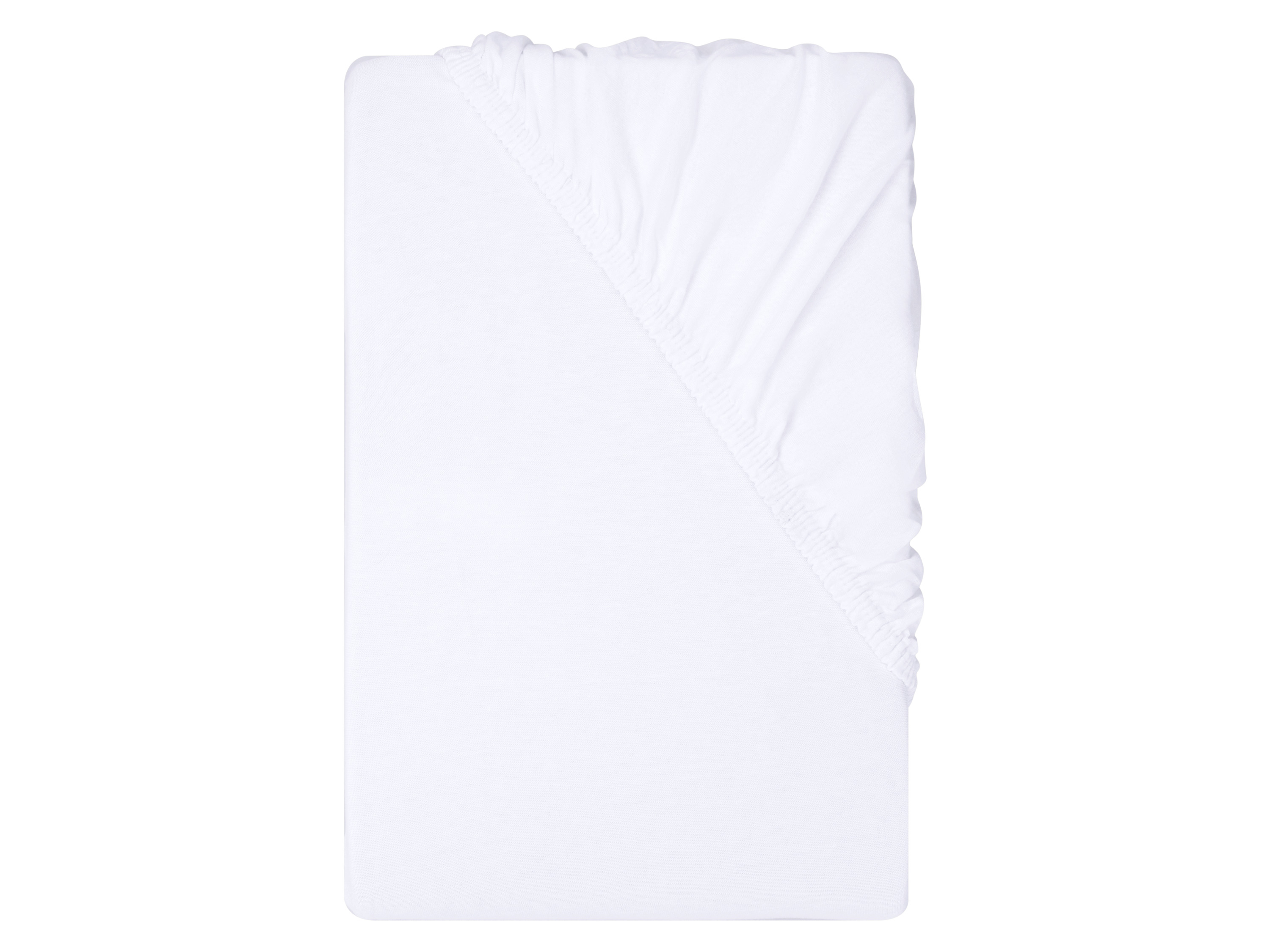 LIVARNO® Jersey-Spannbettlaken, 90-100 x 200 cm (Weiß)