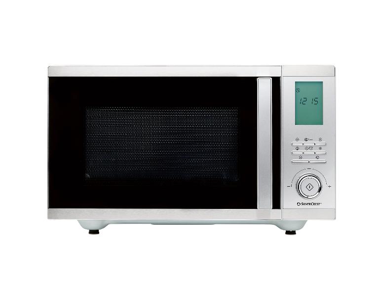SilverCrest Mikrowelle mit Digitalanzeige, die 12:15 anzeigt