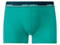 Grüne Boxershorts mit 'Happy Shorts' Logo.