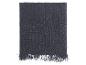 Graue Strickdecke mit Fransen