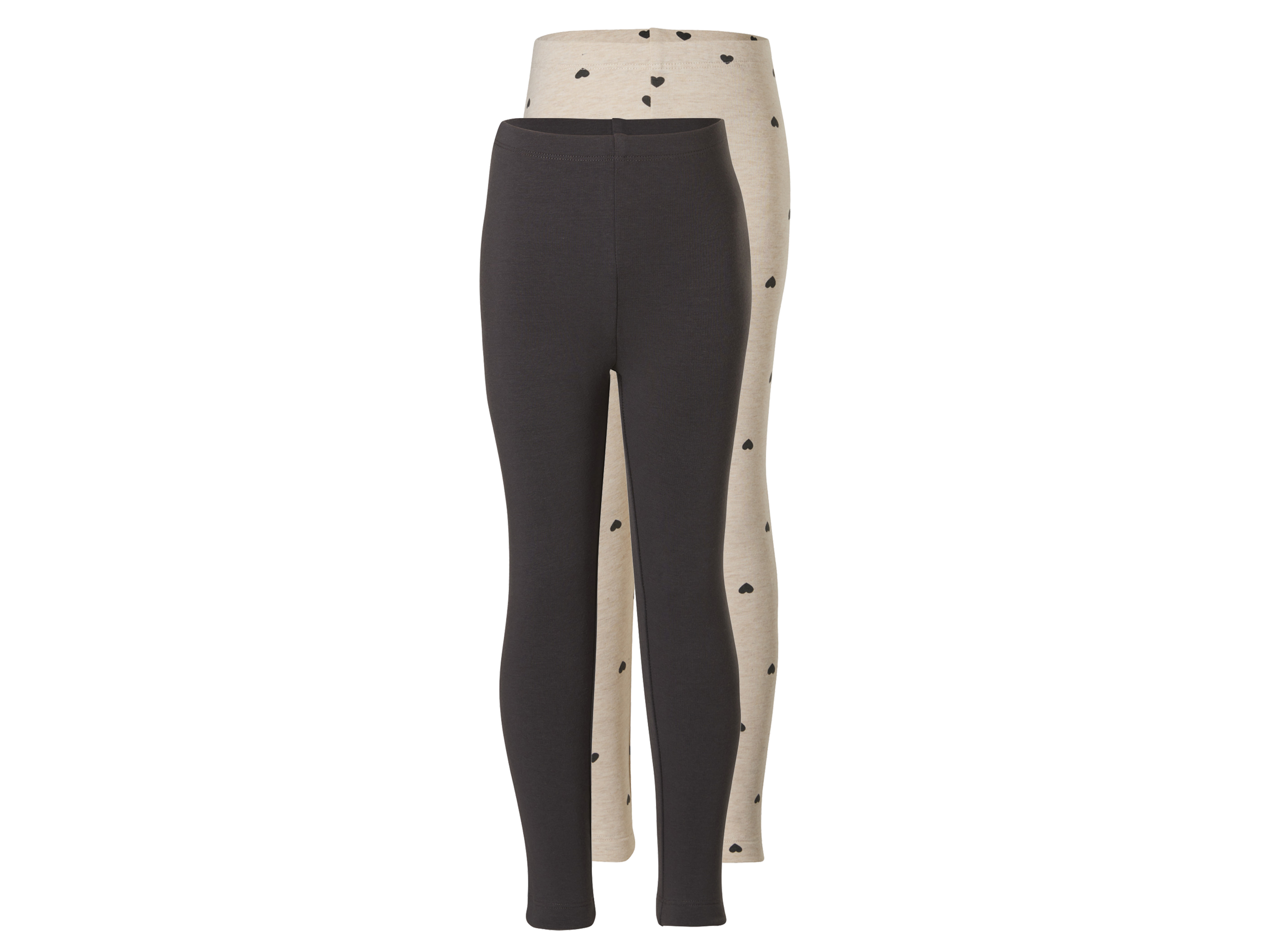 LUPILU® Kinder Thermo-Leggings, 2 Stück (beige/grau, 98/104)""