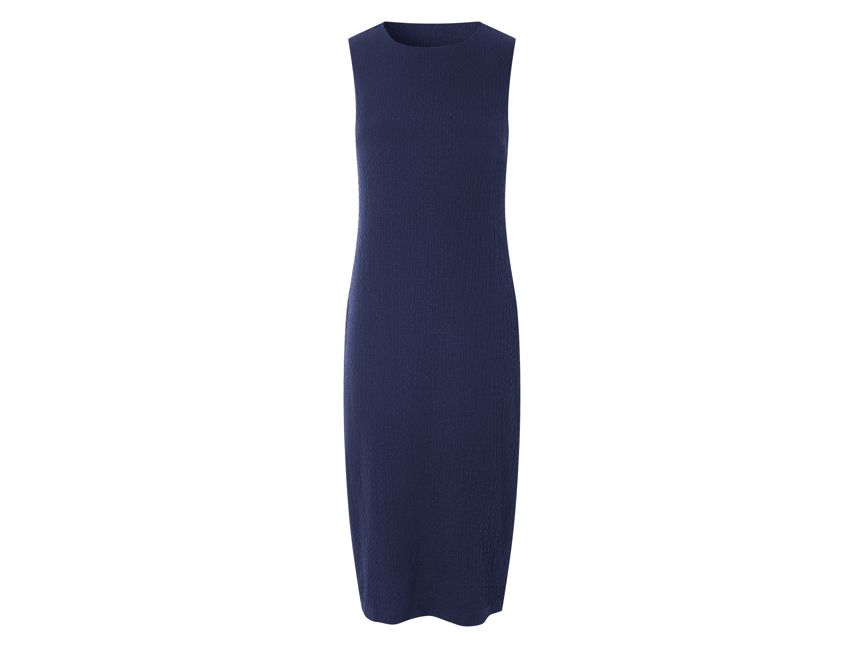 esmara® Damen Kleid Struktur (Navy, L (44/46))““ | braun: mit verstellbaren Spaghettiträgern und Gehschlitz hinten