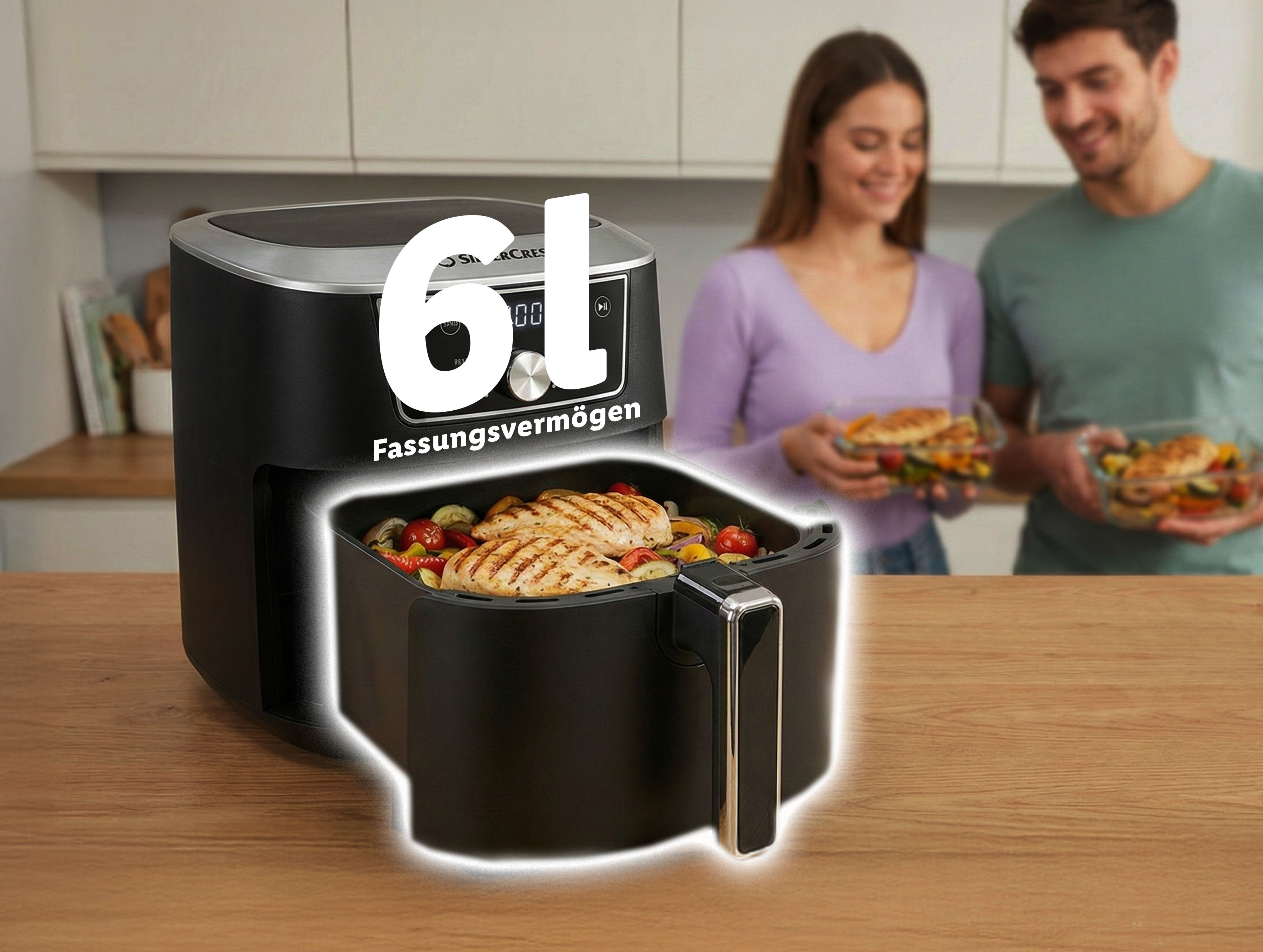 Thumbnail - SILVERCREST® Heißluftfritteuse 6,7 L »SHFD 2150 B1«