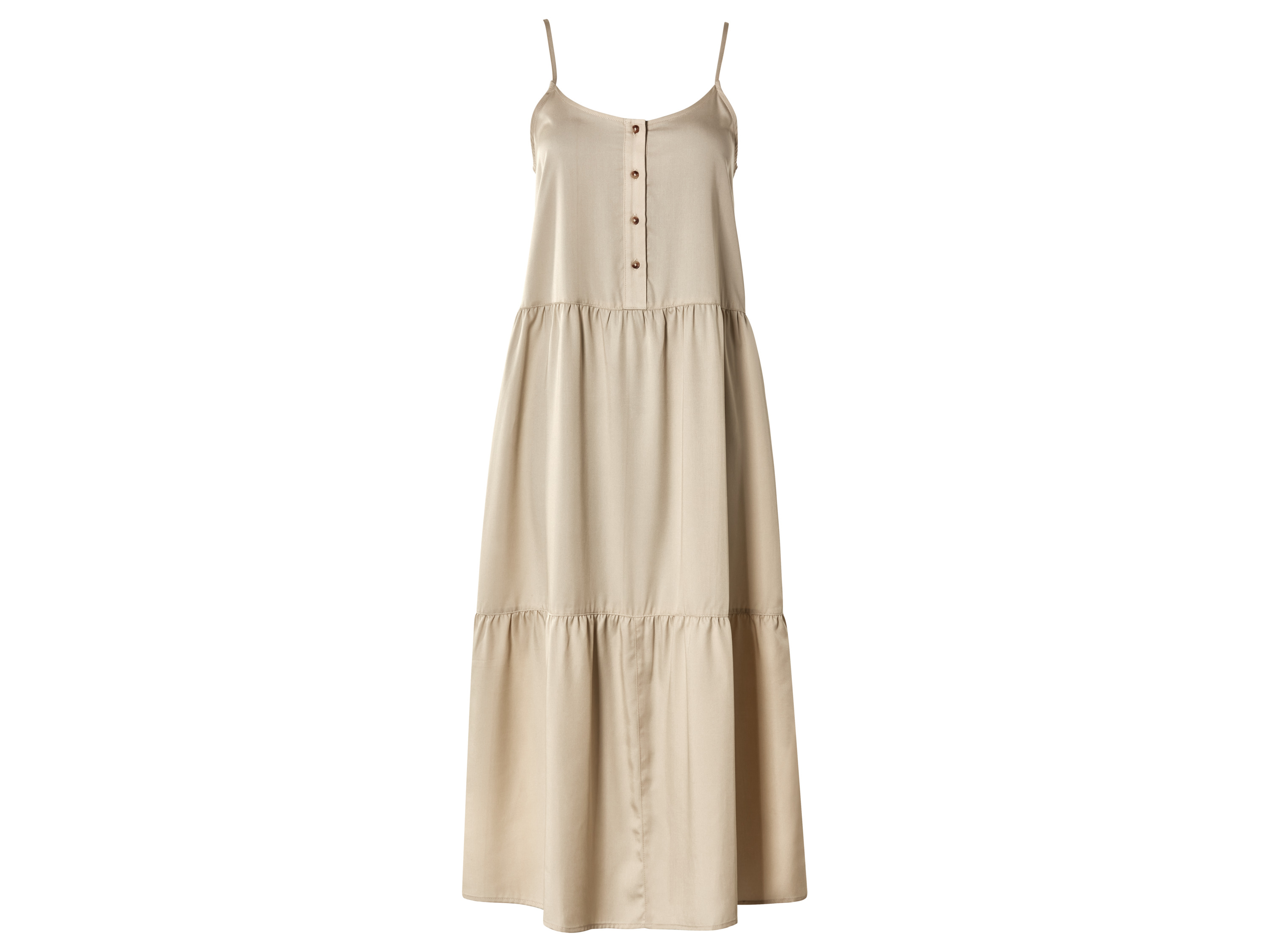 esmara® Damen Kleid Midi (Beige, 42) | 04335747029356